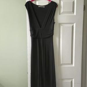 Diane Von Furstenberg black low cut dress size 10